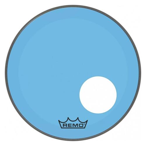 Image 1 - Remo P3 Resonant Colortone Blue Bass Drum Heads, Ported